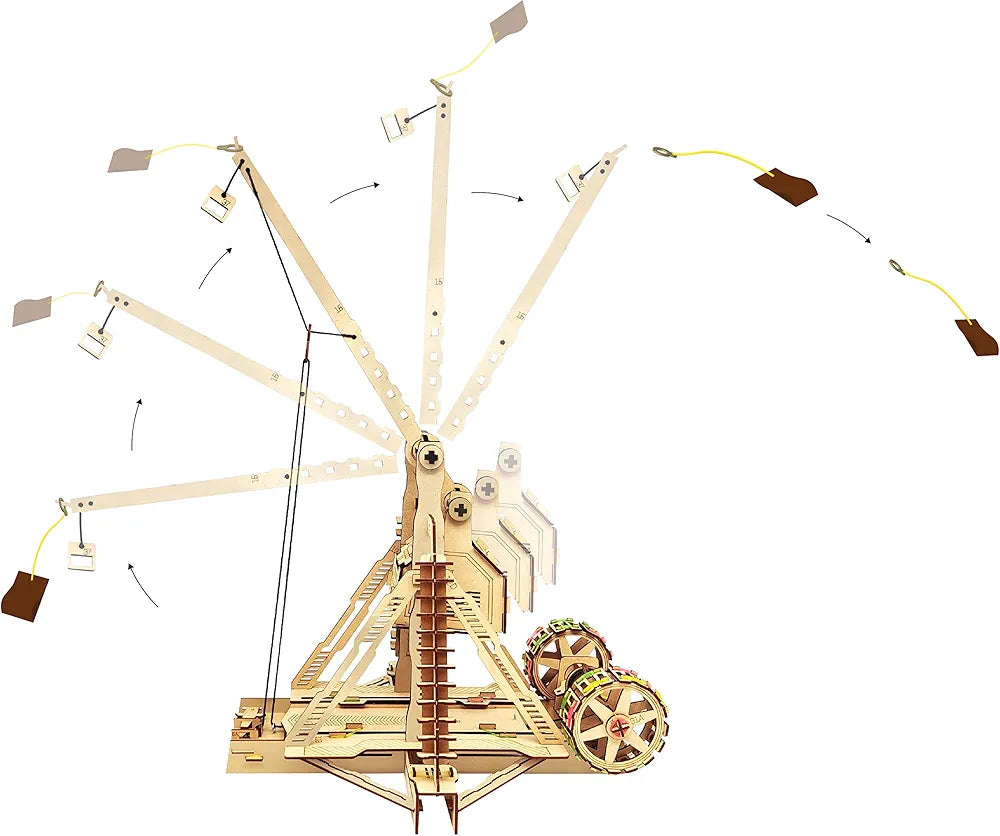 Genius Box Trebuchet Shooter DIY STEM Educational Toy and Construction Based Activity Game kit for Kids 8 to 14, Best Science Project kit Gift for Boys & Girls.
