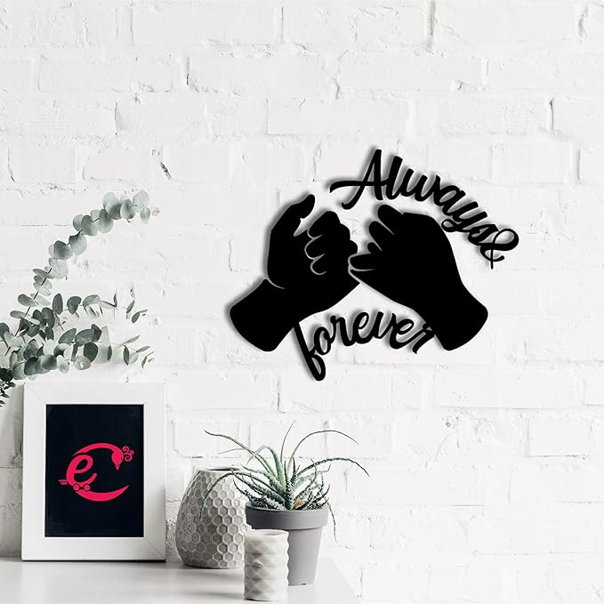 Ecraftindia Always & Forever Black Engineered Wood Cutout Wall Art Decor | Wooden Wall Decor Item