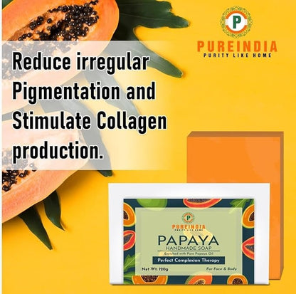 Pureindia Handmade Premium Papaya Soap - 100 gms
