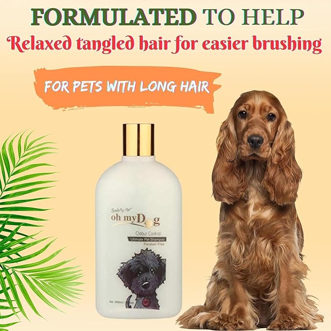 Pet Needs Oh My Dog Odor Control Ultimate Dog Shampoo With Mini Soft Silicone Dog Shampoo Dispenser Brush | 500 Ml