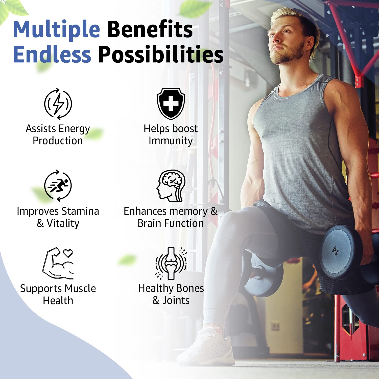 NATURYZ Daily Multivitamin Men 18+ with Highest 60 Nutrients (Vitamins, Minerals, Amino acids, Enzymes, Antioxidants, Herbal Extracts with Omega 3) and 11 Performance Blends for Muscle growth, Strength & Immunity- 60 Tablets