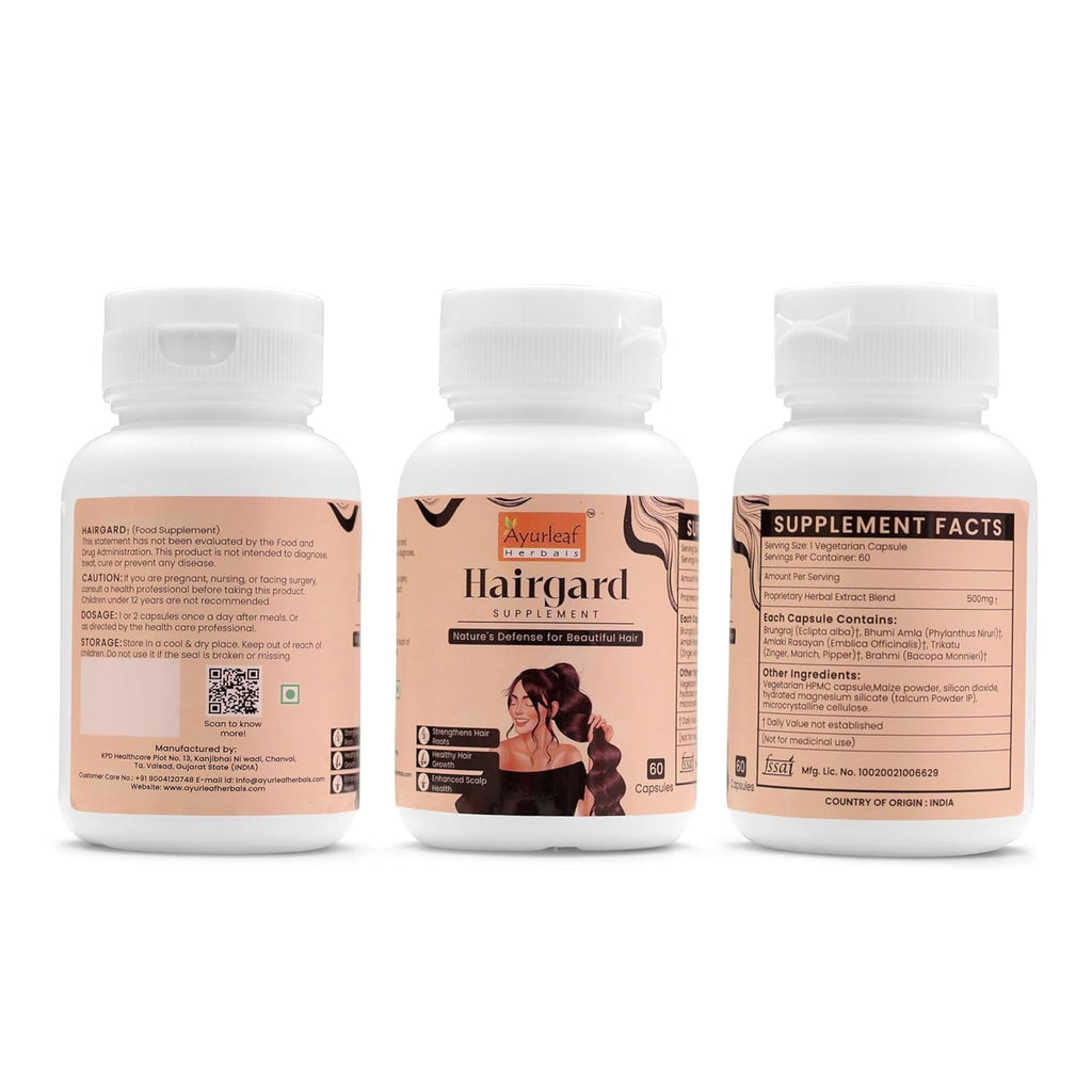 Ayurleaf Herbals - Hairgard Extract Blended Capsules 500 Mg 60 Veggie Capsules for Women