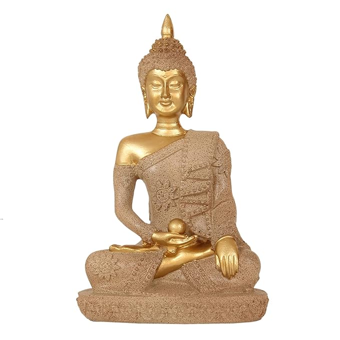 Tied Ribbons Decorative Buddha Idol Statue Showpiece Multi Decorations Gifting