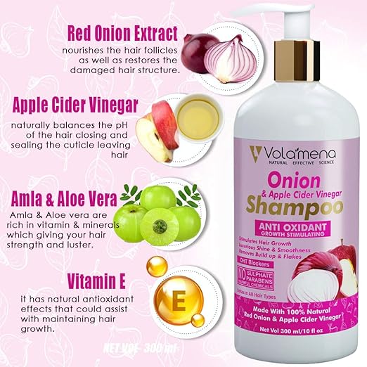 Volamena Onion & Apple Cider Vinegar Hair Shampoo - 300 ml