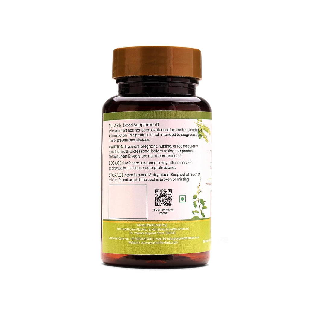 Ayurleaf Herbals Tulsi Capsules - 60 Caps