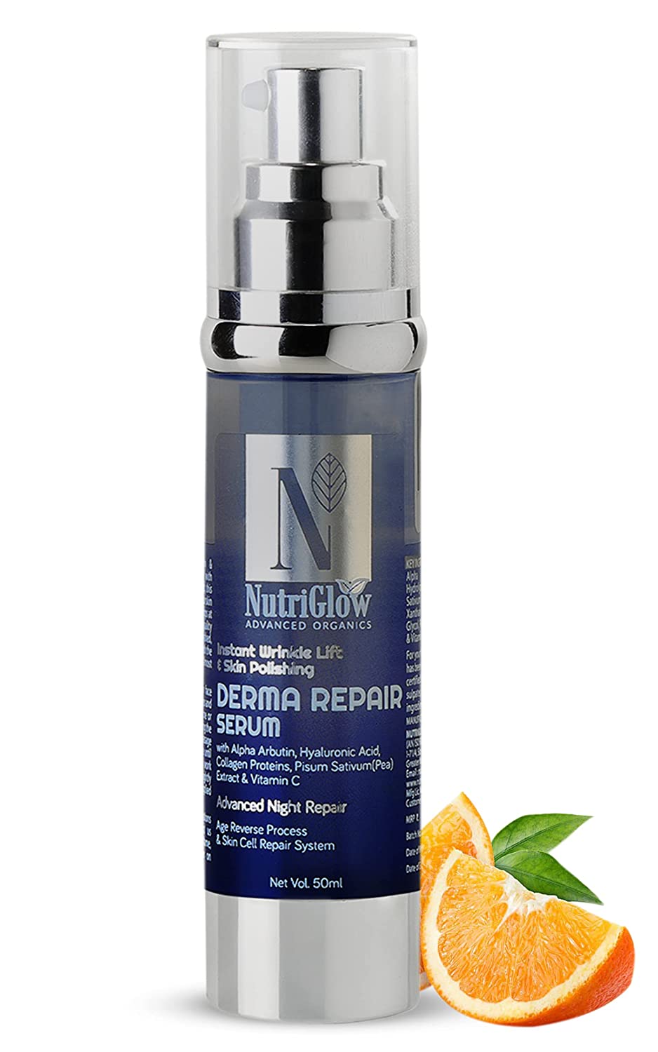 NutriGlow Advanced Organics Instant Wrinkle Lift & Skin Polishing Derma Repair Face Serum - 50 ml