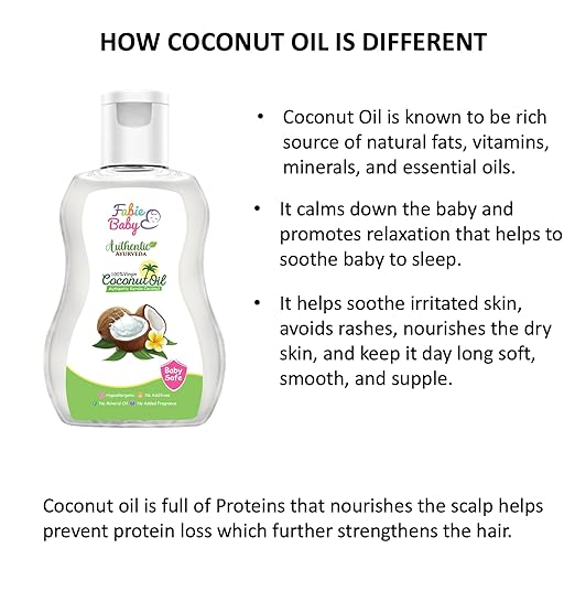 Fabie Baby Extra Virgin Coconut Oil for Baby Massage - 200 Ml