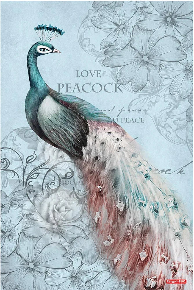 Rangoli Peacock Wall Sticker 12x18 Sheet – Elegant Self Adhesive Design-11