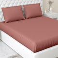Haus & kinder Cotton Elastic Fitted Bedsheet King Size 2 Pillow Covers | Colour Rust