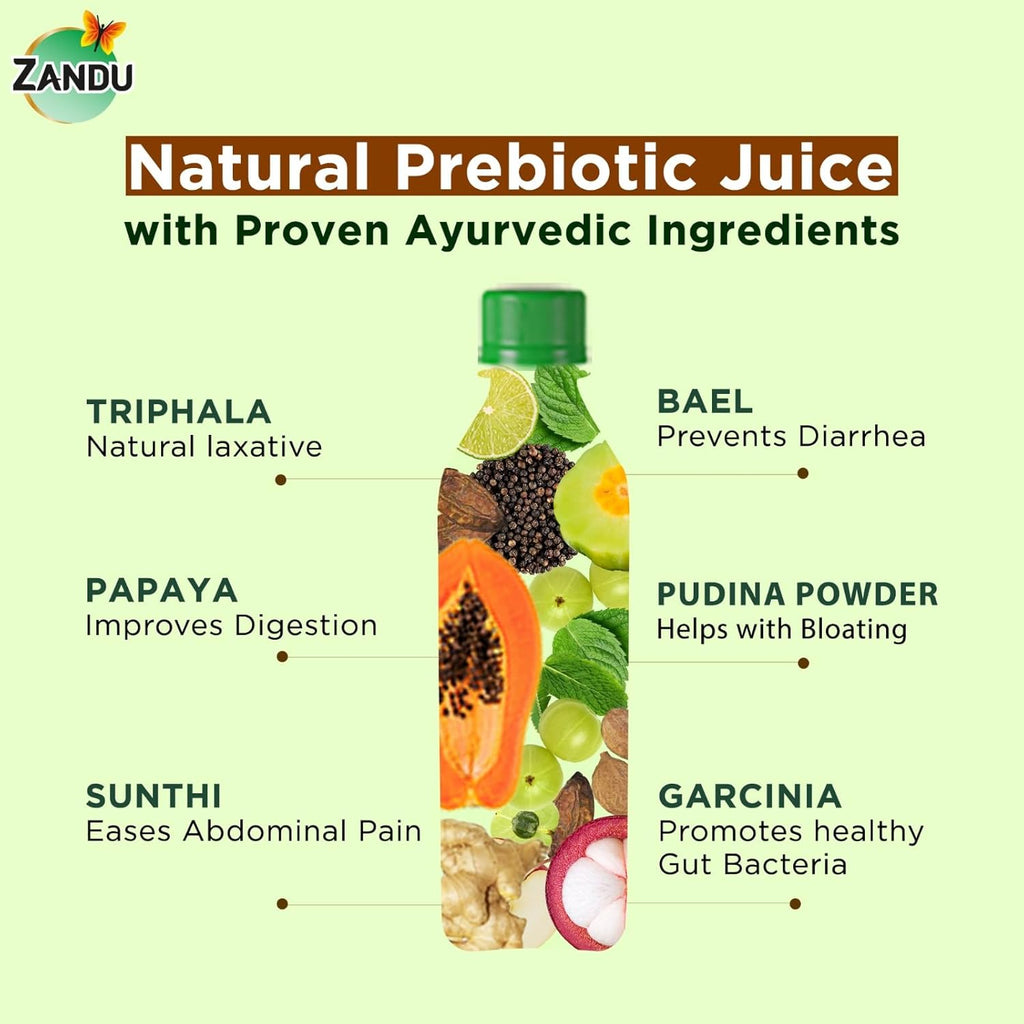 Zandu Digestive Care Juice, 500 ml, Enriched with Papaya, Triphala & Bael to improve Gut Health, Relieves Gas, Boosts Appetite, Scientifically Tested