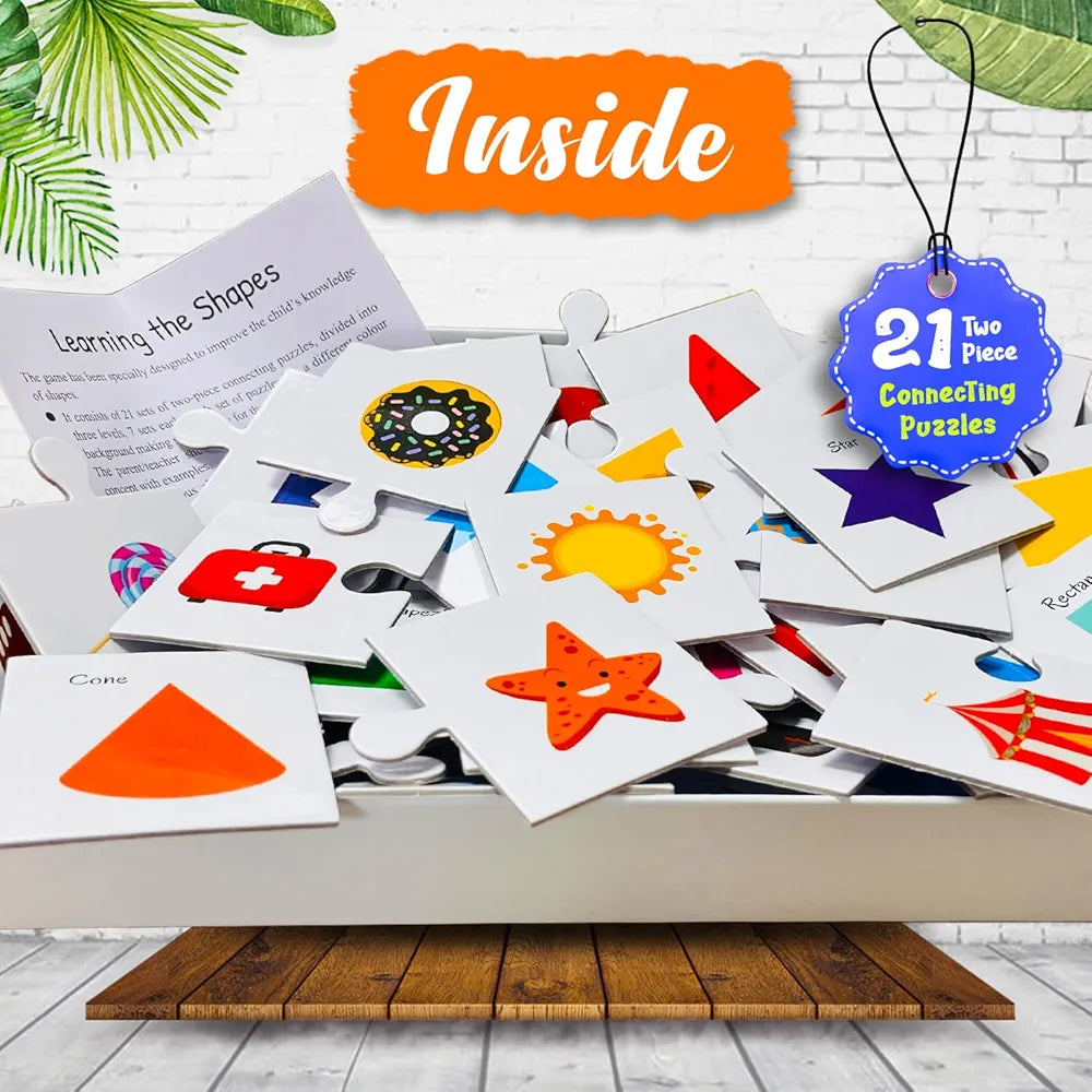 Hello Friend Shapes Jigsaw Puzzle Connecting 2-Piece  for Kids, Childrens and Toddlers Early Learning Educational