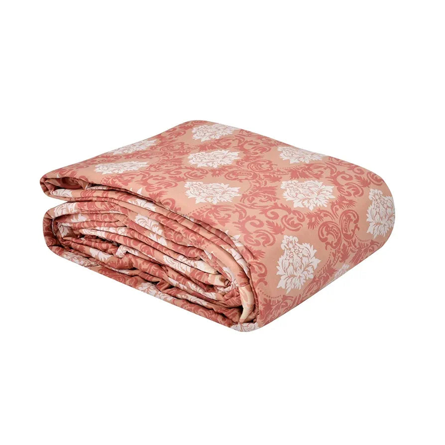 Trance Home Linen Pure Cotton Reversible Dohar Single Bed Size Ac Blanket Comforter Soft Light-Weight Bed Blanket 56 X 88 Inch Colour Royale Peach Cream Reversible