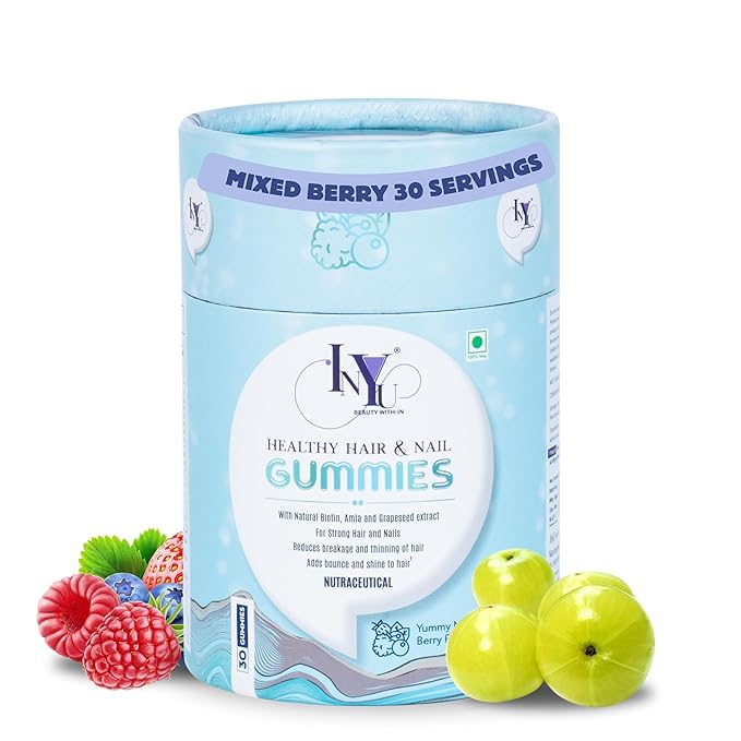 Inyu Healthy Hair & Nail Gummies for Women & Men - 30 Gummies