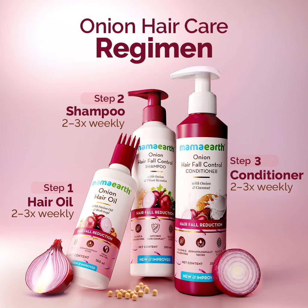 Mamaearth Onion Shampoo for Hair Growth and Hair Fall Control with Onion and Plant Keratin | Reduces Hair Fall | Strengthens & Smoothens Hair | For Men & Women | 1 Litre