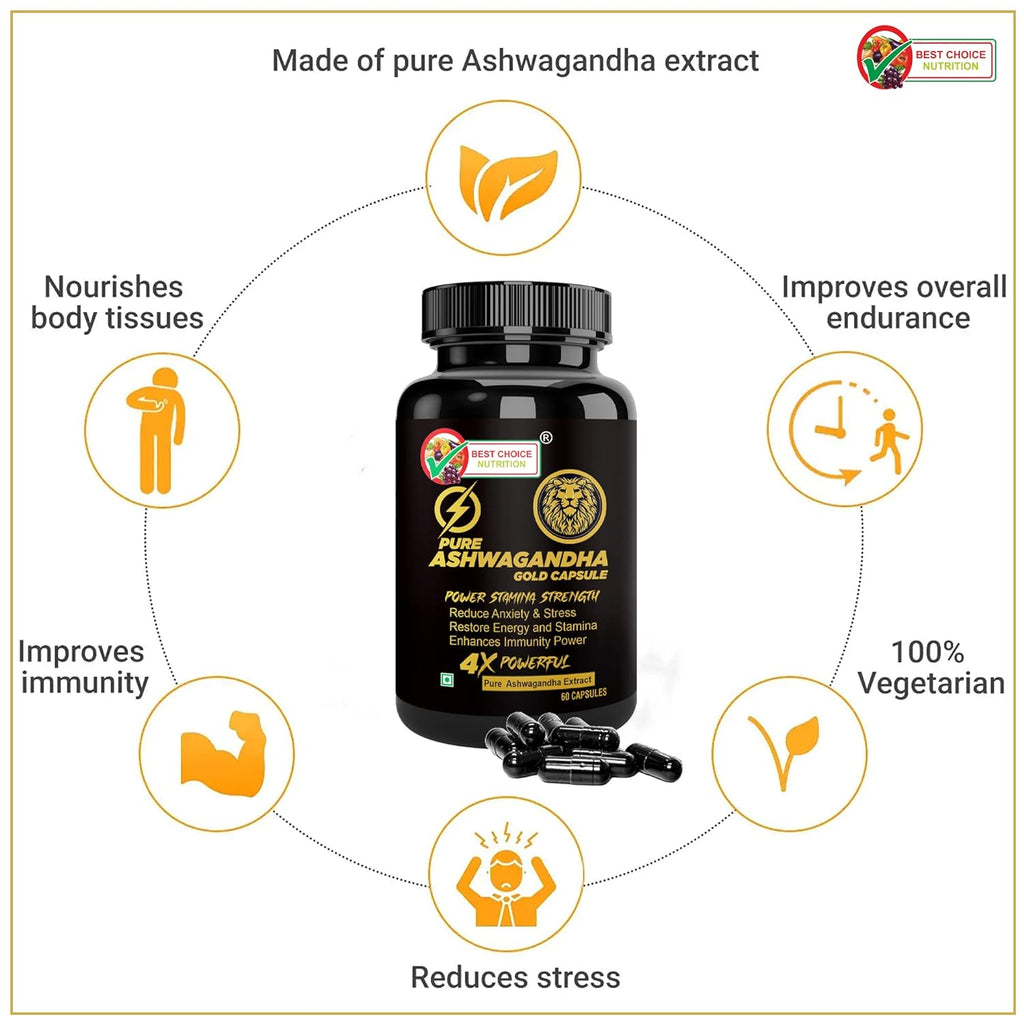 Best Choice Nutrition Ashwagandha Gold - 60 Capsules