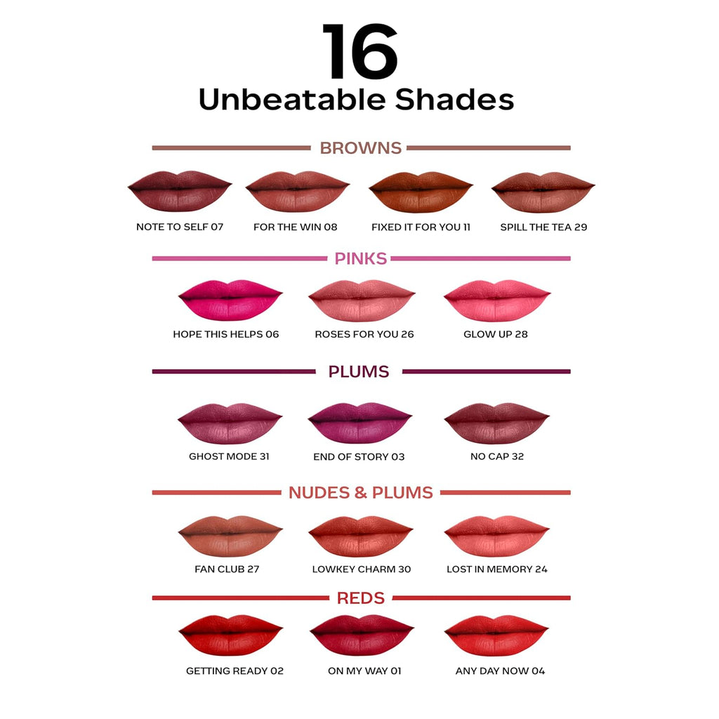 FACES CANADA Comfy Matte Liquid Lipstick - Note To Self 07, 3 ml | Comfortable 10HR Longstay | Intense Matte Color | Almond Oil & Vitamin E Infused | Super Smooth | No Dryness | No Alcohol