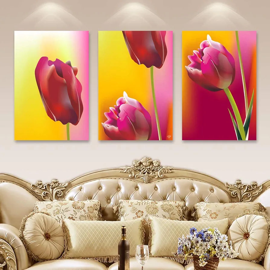 Rangoli MDF 3 Pcs Wall Poster 12x18 Inch Decorative Wall Art P-4 Design-3