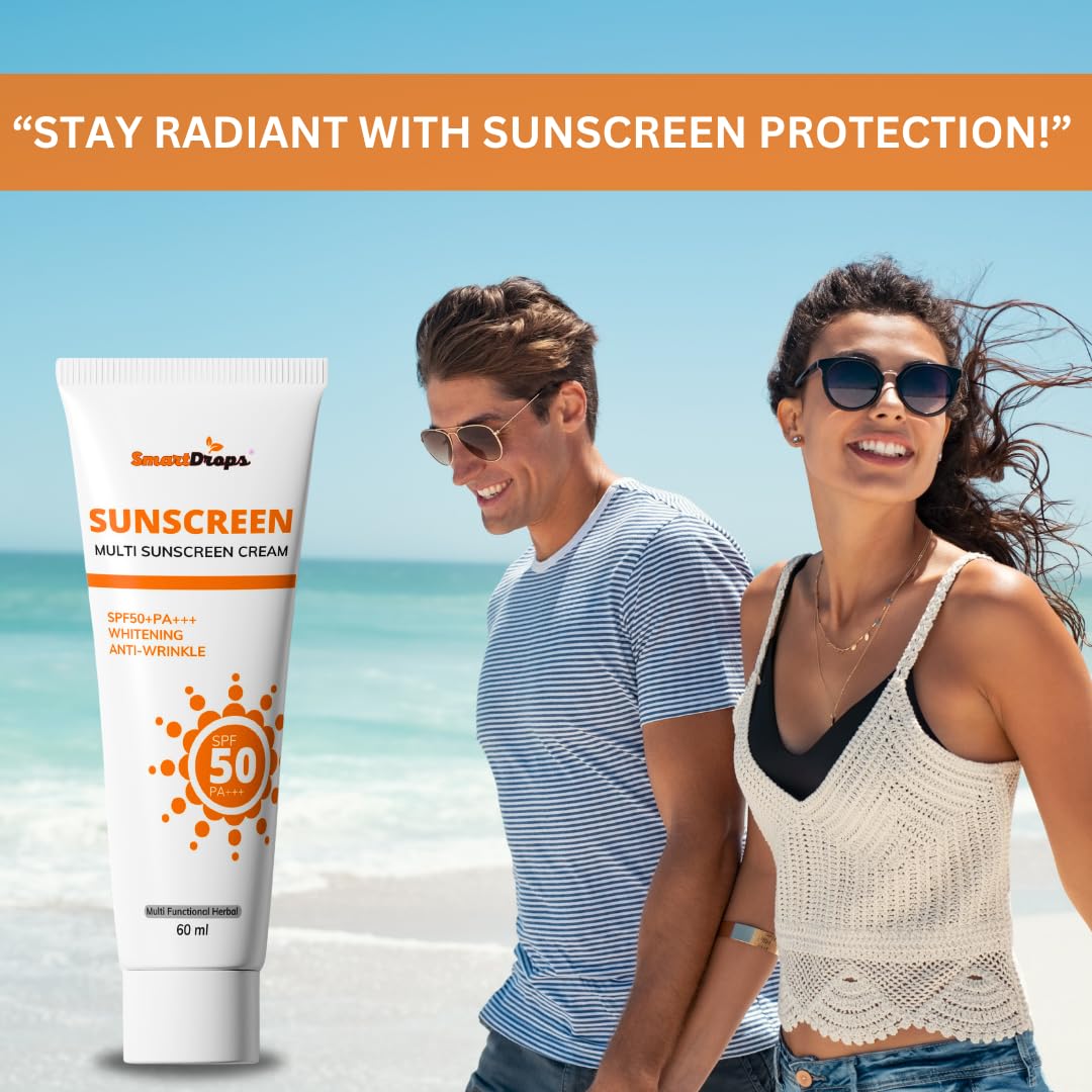 Smartdrops sunscreen With Natural Finish & Whitening cream 60ml (Pack of 1)
