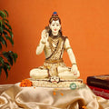 Indicast Resin 10" Inch Lord Shiva Sitting Fine Gold Painting Mahadev Shiva Idol Statue | Home Decor Handcrafted Shankara Murti