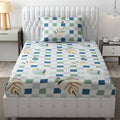 Fresh From Loom Microfiber Single Bedsheet for Single Bed Wrinkle Free Floral Design Bed Spread 1 Pillow Covers 144 TC Light Green White