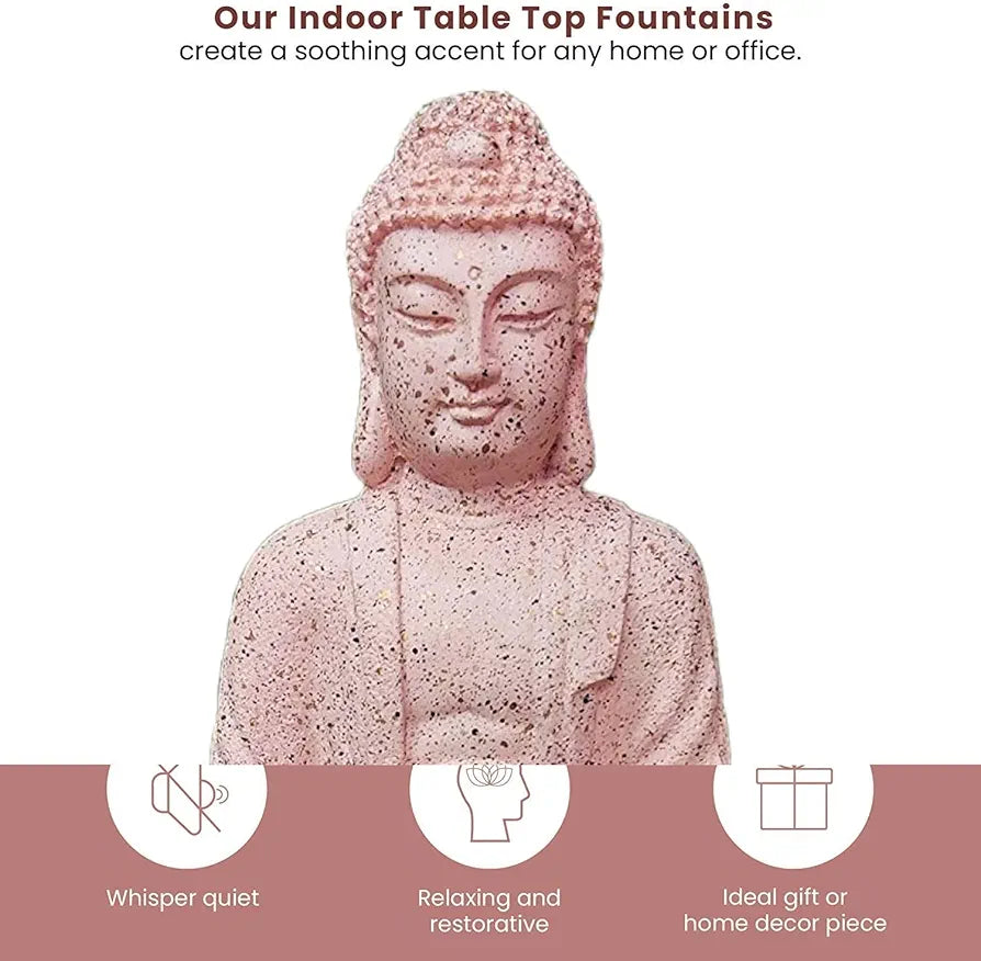 Alila Rose Gold Buddha Statue Statues Water Fountain for Living Room 14inches