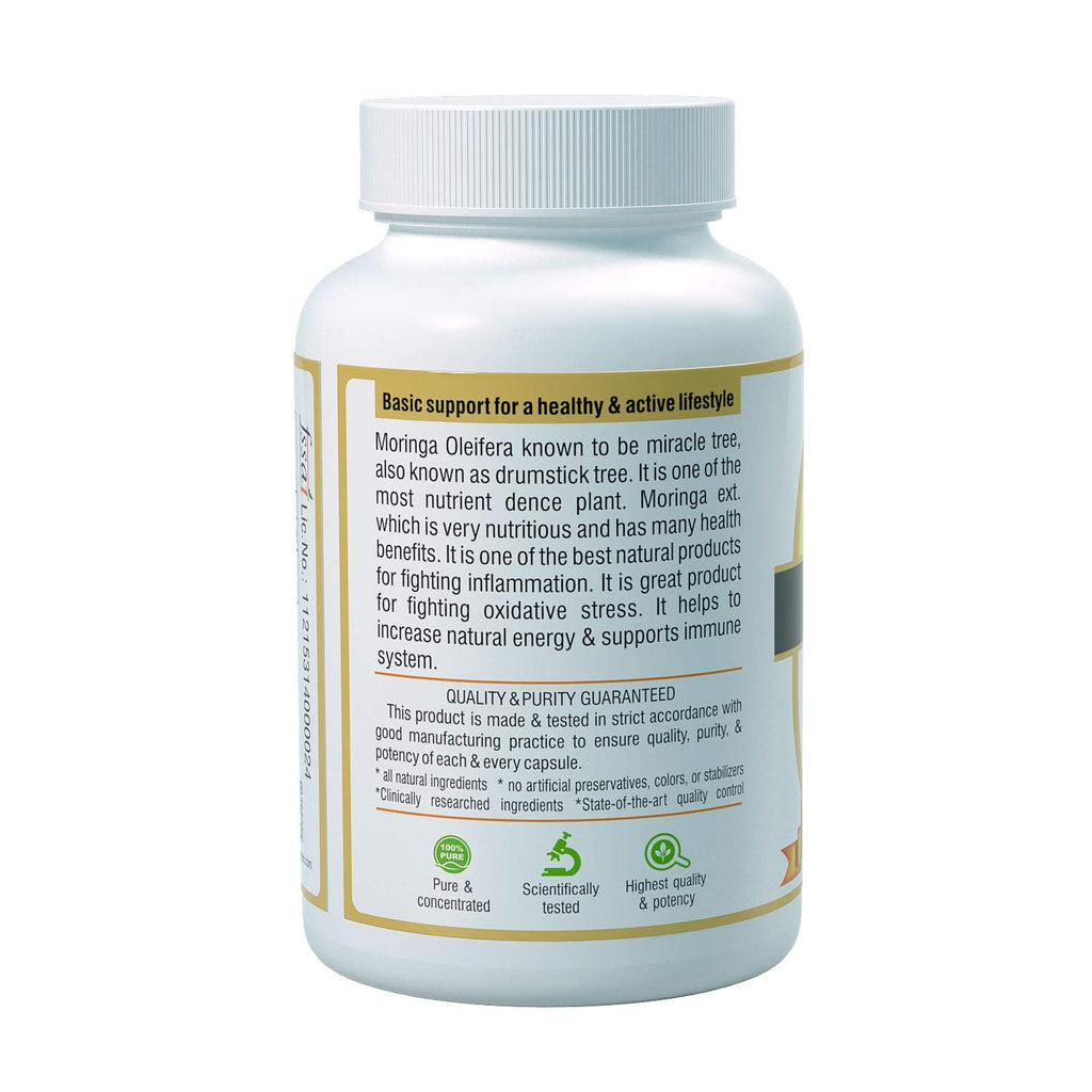 Moringa Leaves Extracts (500mg X 60 Veg Capsules) - Dietary Herbal Supplement
