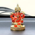 Ecraftindia Gold Plated Orange Siddhivinayak Ganesha Decorative Showpiece