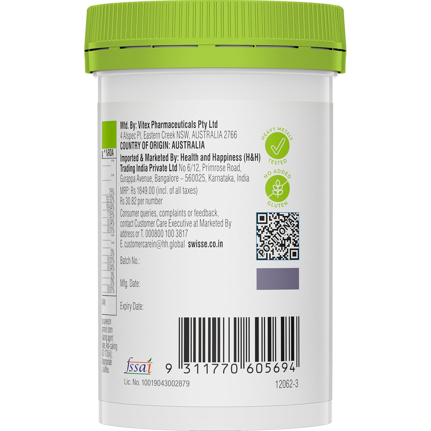 Swisse Metabolism+ With Chromium For Weight Management - Supports Digestion, Detox and Healthy Blood Sugar Levels - 60 Tablets
