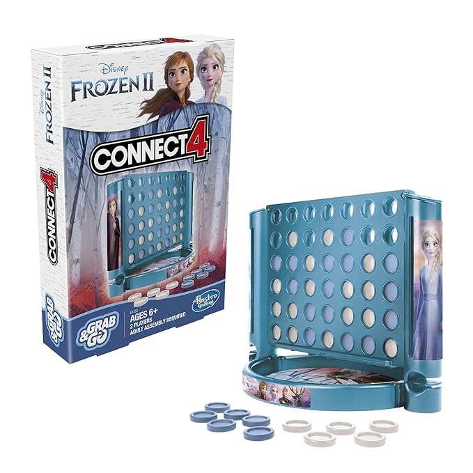 Hasbro Gaming Grab and Go Connect 4 Disney Frozen 2 Edition Game