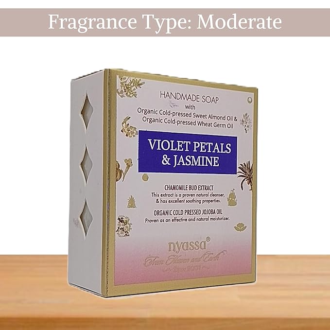 Nyassa Violet Petals & Jasmine Natural Bathing Soap - 150 Gms