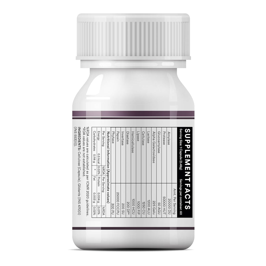 INLIFE Digestive Enzymes Supplement | Contains 12 Naturally Sourced & Essential Enzymes | Supports Healthy Digestion - 60 Vegetarian Capsules (Pack of 1, 60)