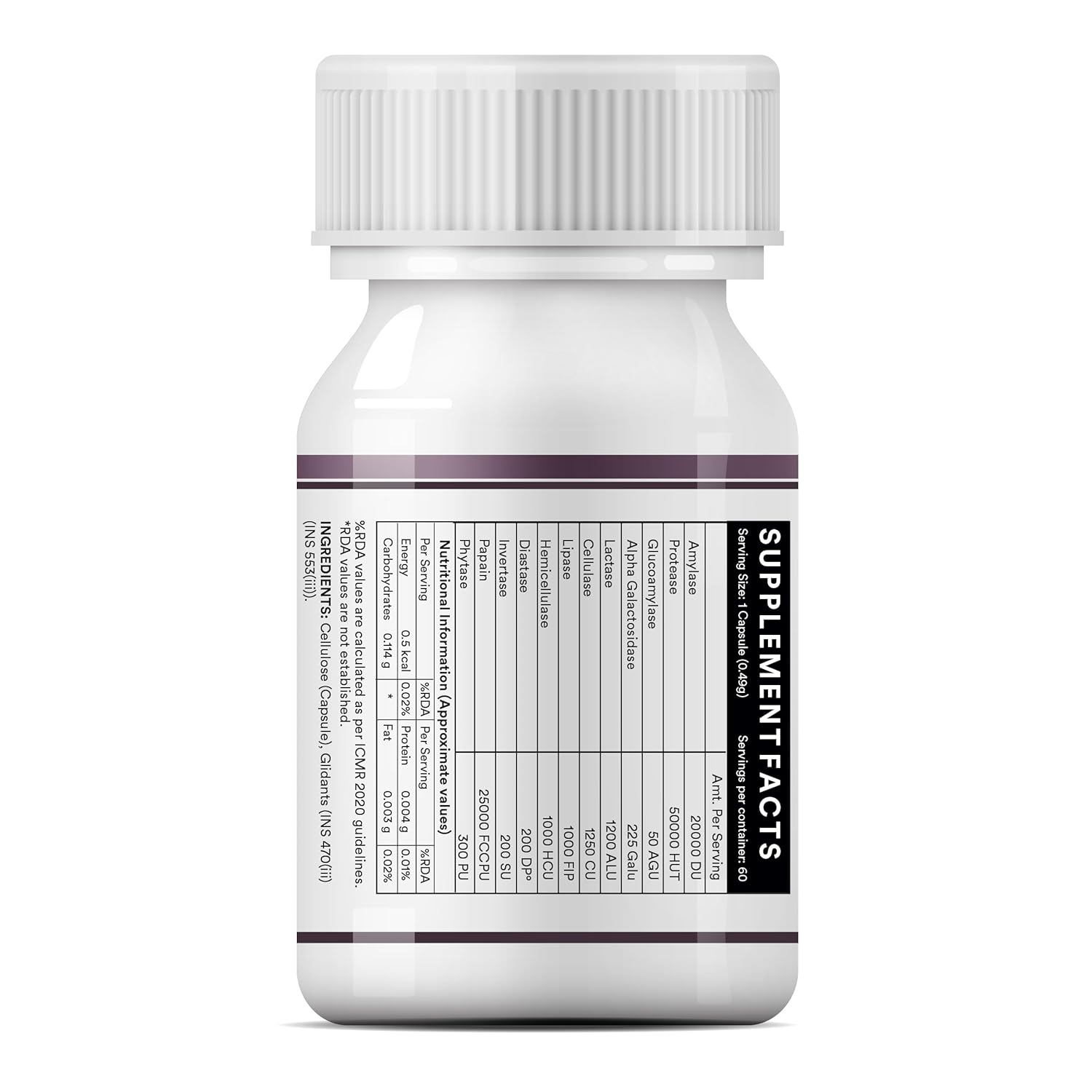 INLIFE Digestive Enzymes Supplement | Contains 12 Naturally Sourced & Essential Enzymes | Supports Healthy Digestion - 60 Vegetarian Capsules (Pack of 1, 60)