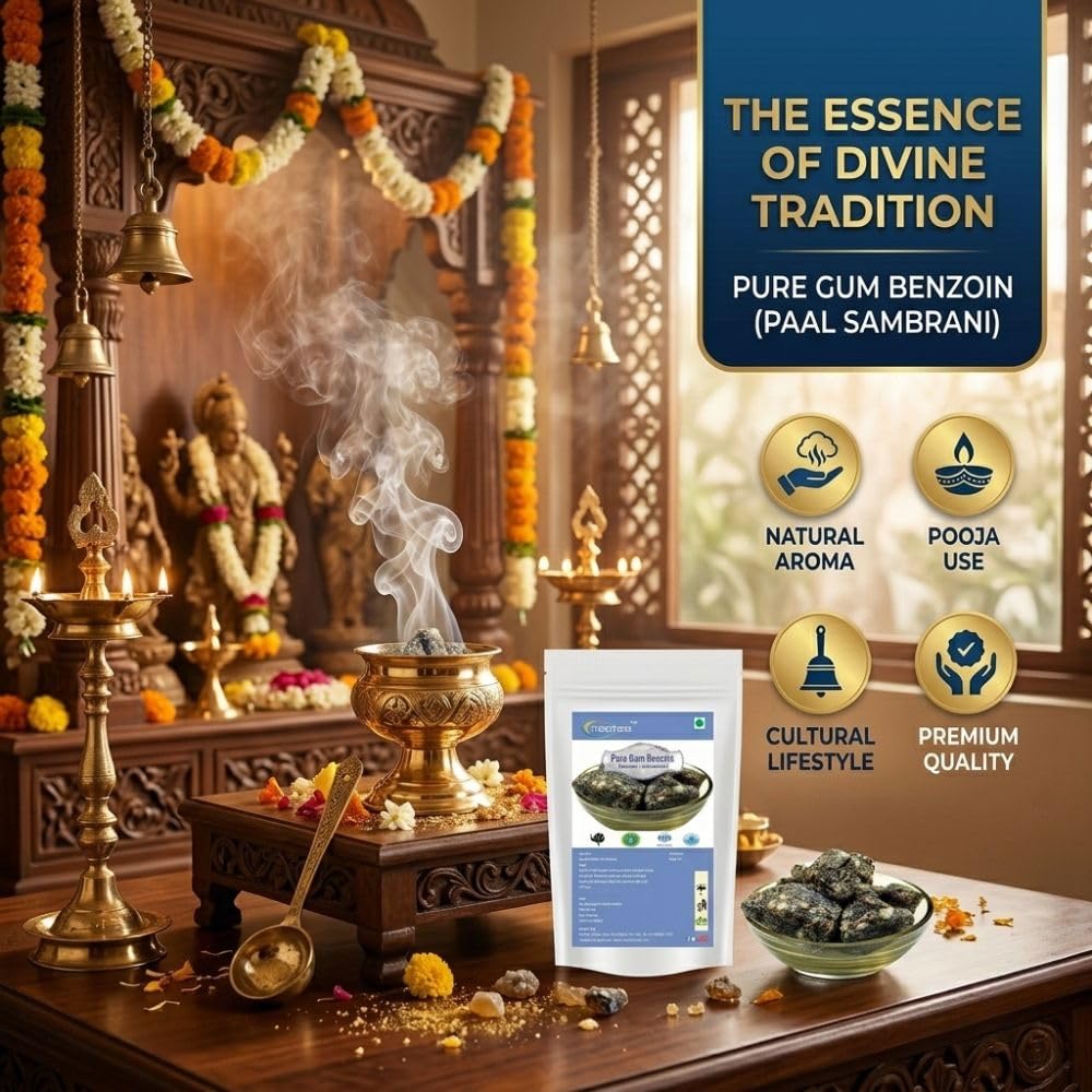 Neotea Pure Gum Benzoin Resin Paal Sambrani Natural Fragrance Paal Sambrani | Premium Indian Loban Dhoop100 gm