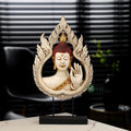 Indicast Resin 20" Idol Buddha Panel Sculpture Statue Decorative Showpiece Collectible Figurine for Home & Office