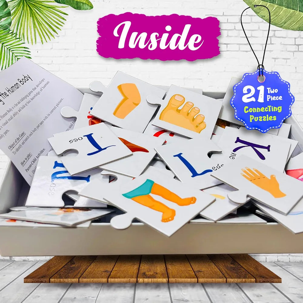 Hello Friend Human Body Jigsaw Puzzle Connecting 2-Piece  for Kids, Childrens and Toddlers Early Learning Educational