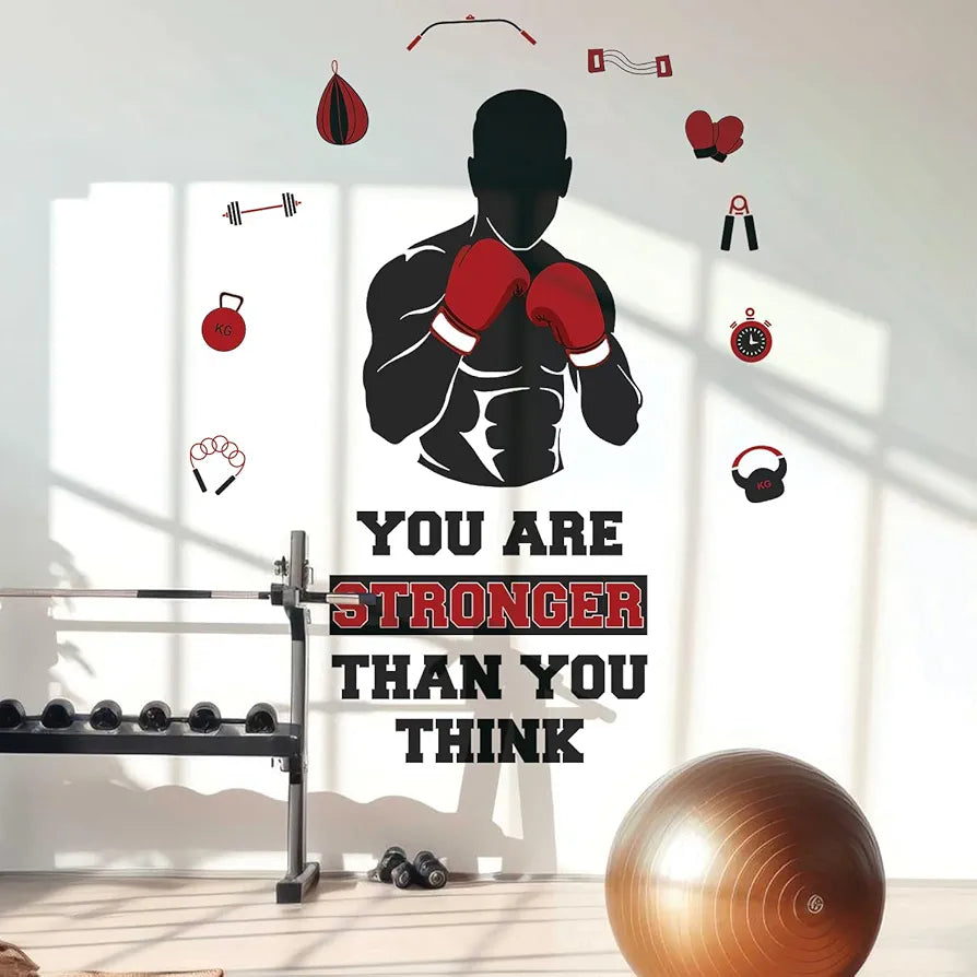 StickMe Gym Fitness Bodybuilding Office Sports Workout Boxing Inspirational Quotes Wall Sticker Large - 140 x 120 cm
