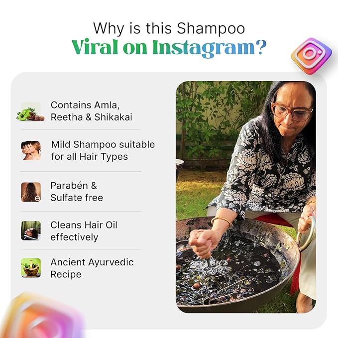 Nidhi’s Grandmaa Secret Herbal Shampoo for Hair Fall | Natural Shampoo for Dandruff With Curry Leaves & Hibiscus - 200 Ml