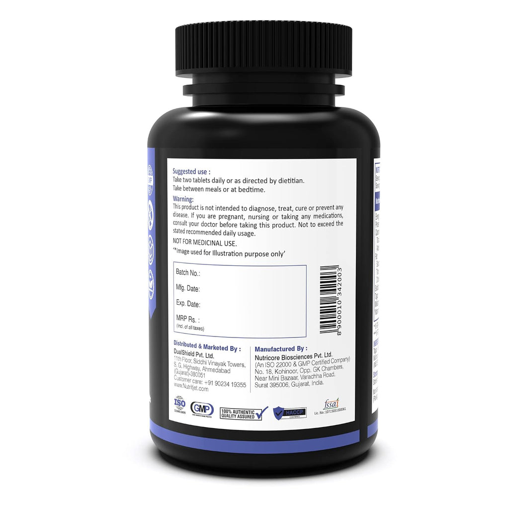 NutritJet Melatonin 10mg Sleeping Aid Pills, Sleep Supplement For Stress Free Sleep & Calm Relax - 60 Vegetarian Tablets