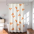 Kuber Industries Shower Curtain Bathroom Shower Curtain 8 Rings Curtain Painting Cream