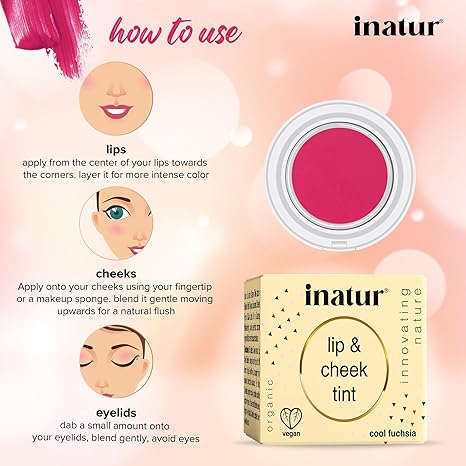 Inatur Cool Fushia Lip & Cheek Tint - 4 gms