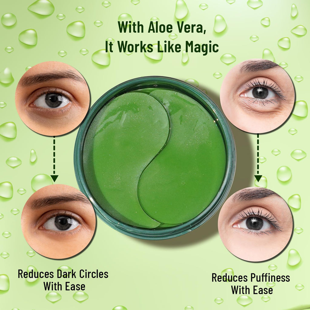 Swiss Beauty Hydra Anti Wrinkle Eye Serum Patch| Treats Dark Circles, Fine Lines And Wrinkles | Enriched With Collagen And Aloe Vera Extract | Shade- 01 Aloevera, 60 Pcs