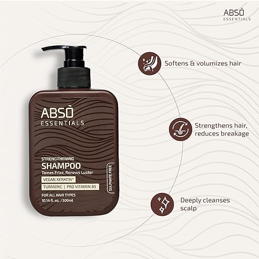 Abso Essentials Strengthening Shampoo for Frizz - 300 ml