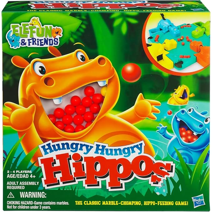 Hasbro Gaming Hungry Hungry Hippos Game Fun Board