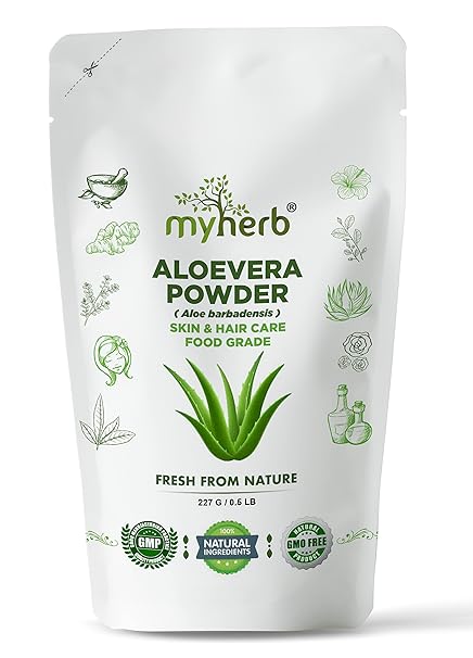 MYHERB 100% Pure Natural Organic Aloevera Powder - 227 gms
