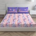 Layers Pavia Cotton Bedsheet Set for All Seasons Lightweight 104 TC Queen Size Peach Purple