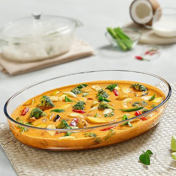 Borosil Glass Baking Dish | 4L | Transparent