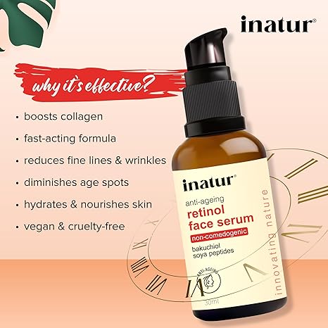 Inatur Retinol Serum for Face with Bakuchiol - 30 ml