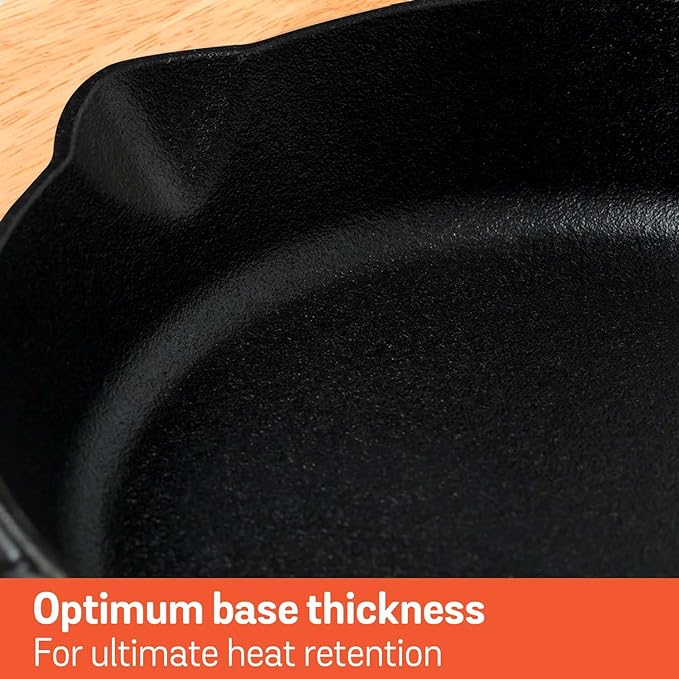 Meyer Pre-Seasoned Cast Iron Frypan Cast Iron Skillet |Induction Frying Pan 20cm|1.61L Black