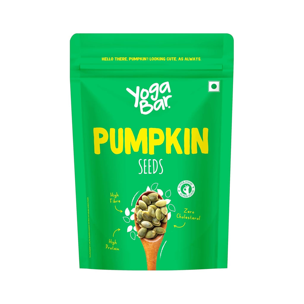 Yogabar Pumpkin Seeds Unroasted Rich in Protein and Fiber Superfood - Grade AAA - Pumpkin Seeds for Eating - Healthy Snacks for Weight Loss - Rich in Immunity Booster Anti-Oxidants.