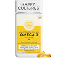 Happy Cultures 5X Omega 3 Fish Oil Capsules | 5X Strength 2600 Mg | 936 mg EPA & 624 mg DHA | No Fishy Burp | For Brain, Heart, & Joint Health | Lab Tested | Lemon Flavour- 60 Softgel for Men & women